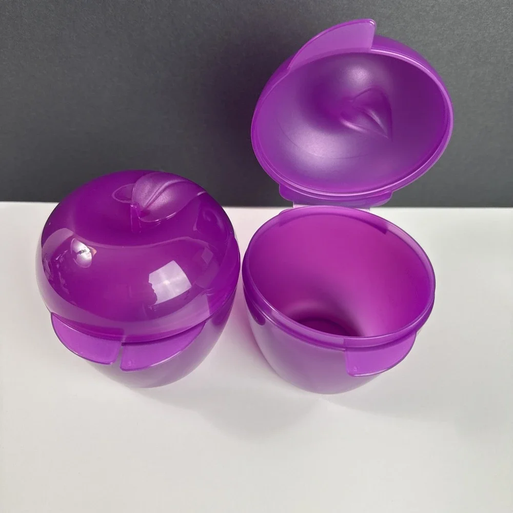Tupperware Apple Keeper Locks Tight Hinged Container Purple Forget Me Not